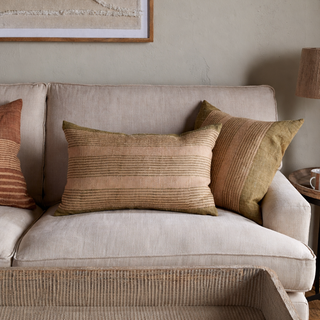 Shop Nkuku textured sage 60 x 40 cushion at Pangolins