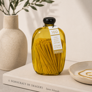 Maegen Long Matches in Yellow Glass Bottle | 100 Luxury Safety Matches