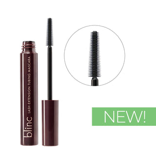 Blinc lash extension tubing mascara with open cap on a white background - Pangolins