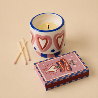 A Dopo Hearts ceramic candle