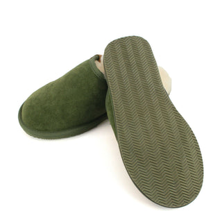Men’s Sheepskin-Lined Suede Mule Slippers with EVA Sole | Pangolins