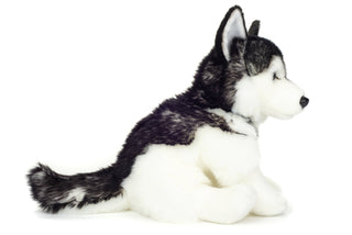 Hermann Teddy Collection Husky Soft Toy 30cm – Sitting Black & White Plush Dog