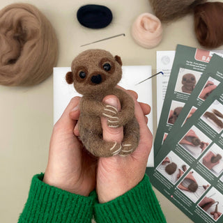 Berlin & Bath Sloth Needle Felting Kit for Beginners – Natural Wool Craft Kit for Adults & Teens