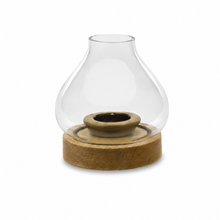 Nkuku Naryla Lantern Large | Recycled Glass & Mango Wood