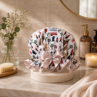 Shower Goddess London Calling Shower Cap - Luxury Hair Protection