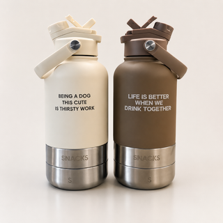 By Teddy Bowl Bottle | 3-in-1 Dog Water Bottle with Bowls | 32oz Travel Bottle