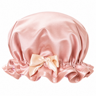Shower Goddess Rose Gold Satin Shower Cap - Luxury Hair Protection