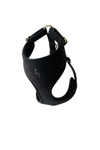 By Teddy Black Bouclé Adjustable Dog Harness | Luxury Soft Dog Harness