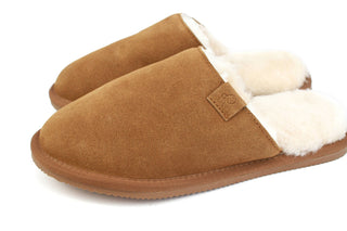 Men’s Sheepskin-Lined Suede Mule Slippers with EVA Sole | Pangolins