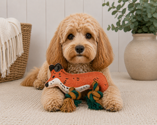 Sophie Allport Fox Rope Dog Toy | Squeaky Tug Toy for Dogs
