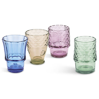 Uberstar Rainbow Fish Glasses – Set of 4 Ombre Stacking Tumblers 250ml