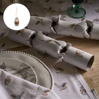 Sophie Allport Snowy Owls Christmas Crackers – Set of Six (Eco-Friendly Table Decoration)