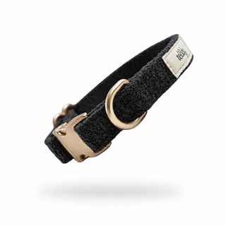 By Teddy Bouclé Dog Collar – Soft Luxury Boucle Pet Collar Midnight