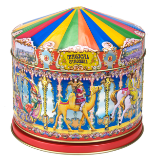 Victorian Carousel Musical Tin with Clotted Cream Fudge