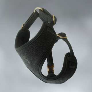 By Teddy Black Bouclé Adjustable Dog Harness | Luxury Soft Dog Harness
