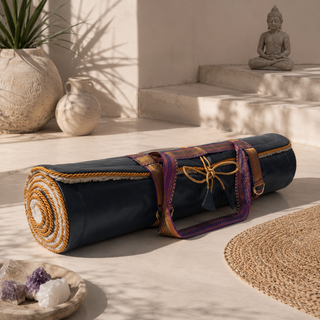 Holistic Silk Navy Lavender Yoga Rug Mat