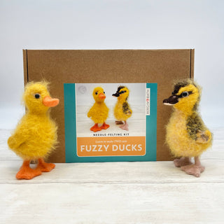 Berlin & Bath Fluffy Ducks Needle Felting Kit – Make 2 Wool Ducks – Craft Kit for Adults & Teens