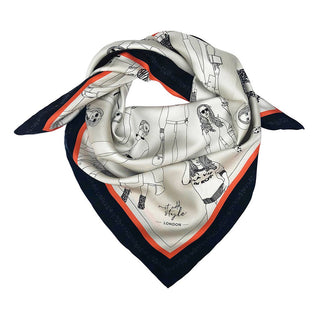 'London Fashion' large silk square/triangle scarf