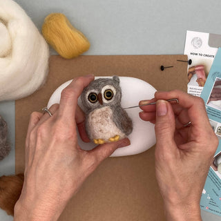 Bergin & Bath Owl Needle Felting Kit for Beginners – Natural Wool Craft Kit