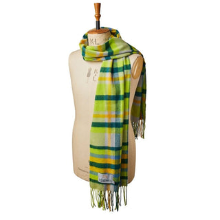 Wide Lambswool Scarf – Vibrant Check