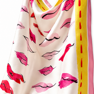 RubanRouge Styling Kissable Lips Silk Scarf – Luxury 100% Silk