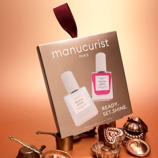 Manucurist Ready, Set, Shine! Active™ Mini Nail Polish Duo Gift Set – Shine Icy & Glow Blueberry