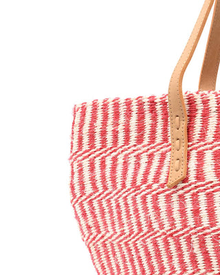 CHIMBA Handwoven Sisal Basket Bag – Rose & Red