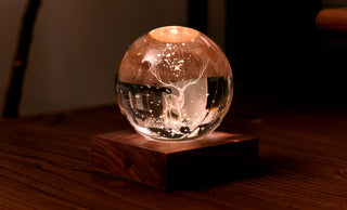 Gingko Amber Crystal Night Light