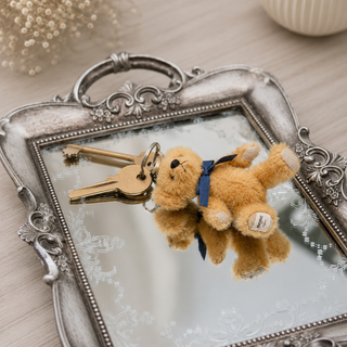Merrythought Mohair Teddy Bear Key & Bag Charm - Gold