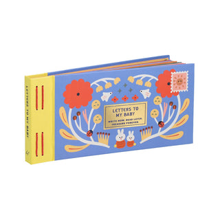 Book titled 'Letters to My Baby' with colorful design on a white background
