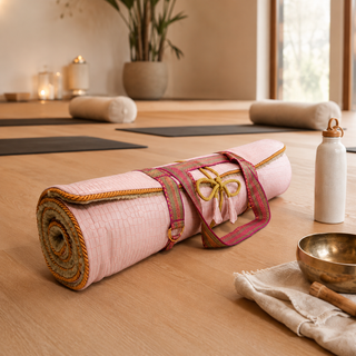 Holistic Silk Pink Lavender Yoga Rug Mat