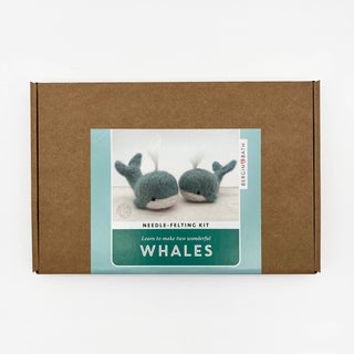 Bergin & Bath Whales Needle Felting Kit for Beginners – Make Two Wool Whales