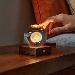 Gingko Amber Crystal Night Light