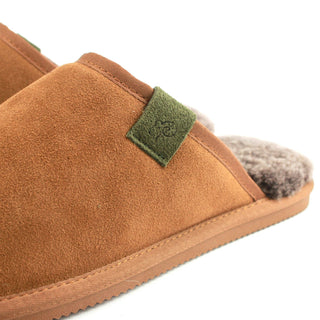 Men’s Sheepskin-Lined Suede Mule Slippers with EVA Sole | Pangolins