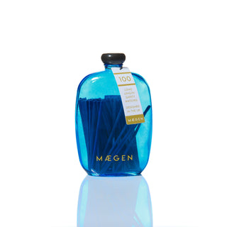 Maegen Long Matches in Blue Glass Bottle | 100 Luxury Safety Matches