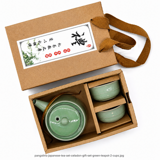 Herbal Jade Teapot Set with Cups – Ceramic Tea Gift Set
