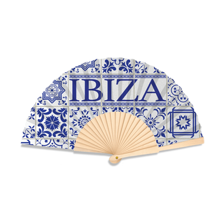 Ibiza Tile Print Hand Fan – Colourful Summer Fan & Gift Inspired by Ibiza