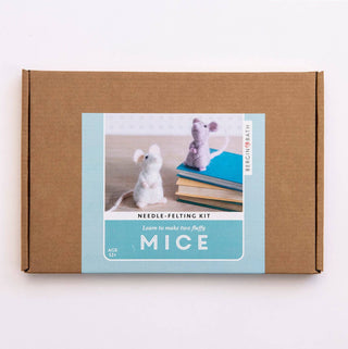 Bergin & Bath Mice Needle Felting Kit – Makes 2 Mice – Beginners Craft Kit
