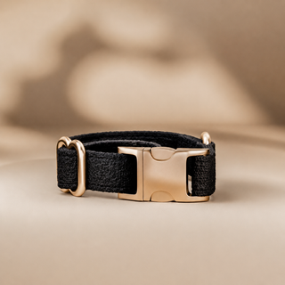 By Teddy Bouclé Dog Collar – Soft Luxury Boucle Pet Collar Midnight