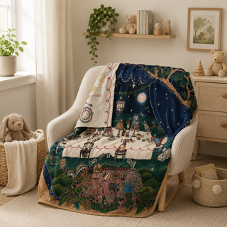 Forivor Once Upon a Feast Reversible Organic Cotton Muslin Blanket - Large