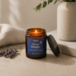Aery Sleep Happy Candle | Lavender, Bergamot & Chamomile Soy Candle 140g