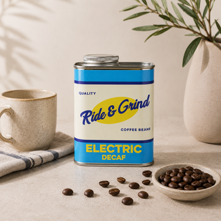 Electric Decaf Colombian Whole Coffee Beans Tin 250g – Ride & Grind