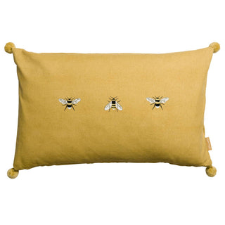 Yellow pillow with bee patterns on a white background - Pangolins
