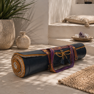 Holistic Silk Navy Lavender Yoga Rug Mat