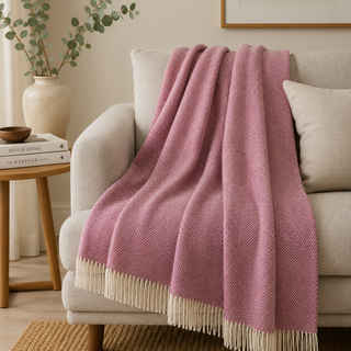 Bronte by Moon Herringbone Wool Throw – Made in Yorkshire
