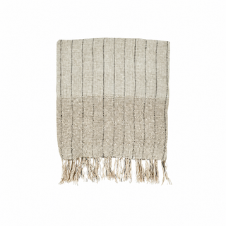 Nkuku Mayla Recycled Linen Throw | Natural Handwoven Throw