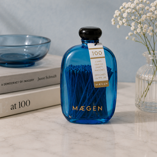 Maegen Long Matches in Blue Glass Bottle | 100 Luxury Safety Matches