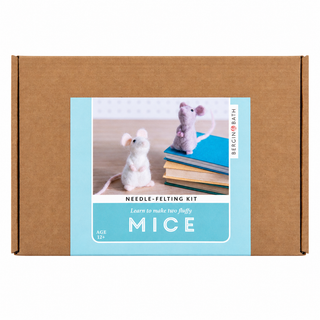 Bergin & Bath Mice Needle Felting Kit – Makes 2 Mice – Beginners Craft Kit