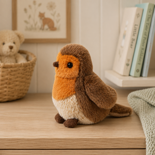 Hermann Robin Soft Toy – Plush Bird, Washable (15cm)