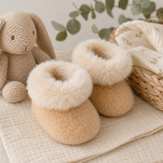 Handmade Alpaca & Merino Baby Booties (0–6 Months)